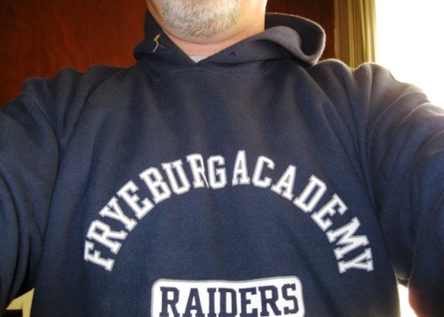 Fryeburg Academy sweatshirt.